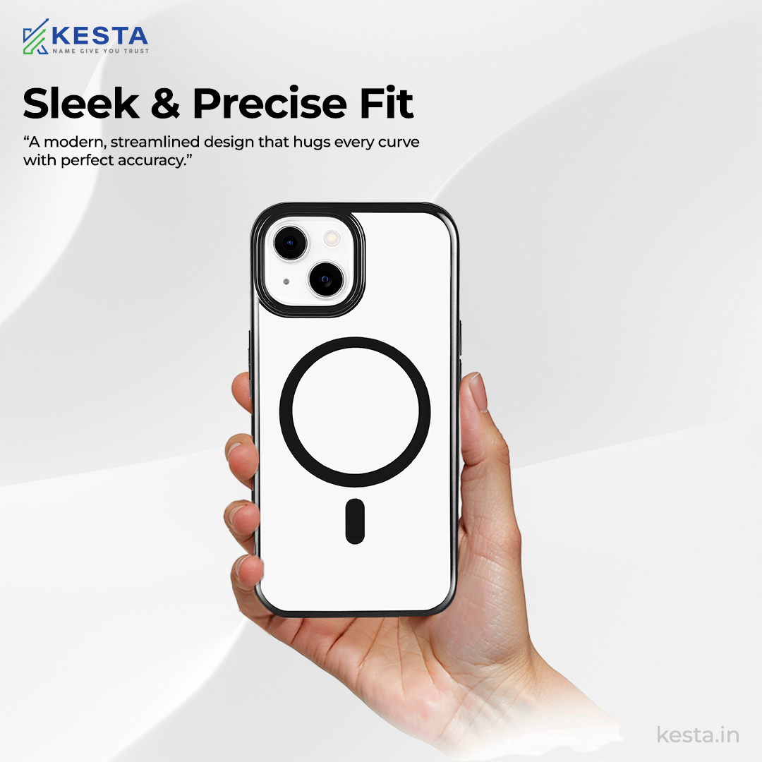 iPhone 15 Cover - Notify Popup Black Transparent Case (Camera Sink Protection & Wireless Charging Optimized)